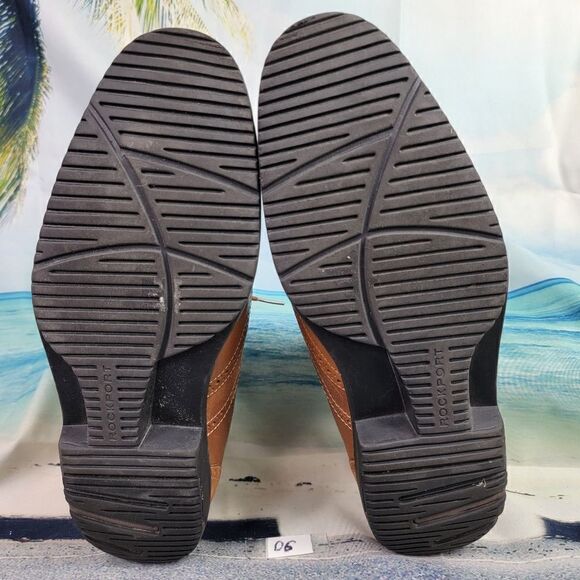 Rockport Shoes Comfort Brown Leather Wingtip Brogue Oxford Mens 7M - Picture 5 of 6